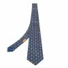 Hermes Blue Printed Silk Traditional Tie For Men
