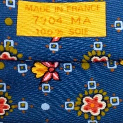 Hermes Blue Printed Silk Traditional Tie For Men -Deals Hermes Store luxury men hermes used accessories p447849 003