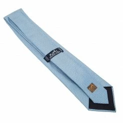 Hermes Blue Silk H Logo Tie For Men -Deals Hermes Store luxury men hermes used accessories p45852 004