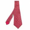 Hermes Vintage Vermillion Rope Pattern Print Silk Tie For Men