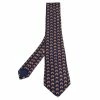 Hermes Navy Blue Indian Feather Headdress Print Silk Tie For Men -Deals Hermes Store luxury men hermes used accessories p460224 001