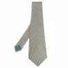 Hermes Beige & Pale Green H Pattern Silk Tie For Men -Deals Hermes Store luxury men hermes used accessories p460741 001