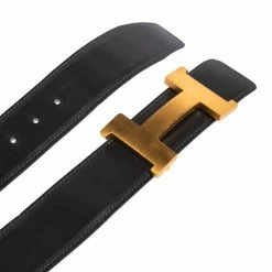 Hermes Hermès Graphite/Noir Chamonix Leather Constance Reversible Belt 105 CM For Men -Deals Hermes Store luxury men hermes used accessories p475497 002