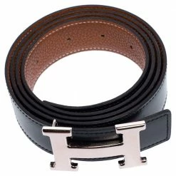 Hermes Hermès Noir/Gold Box And Togo Leather H Buckle Reversible Belt 110 CM For Men -Deals Hermes Store luxury men hermes used accessories p477077 007