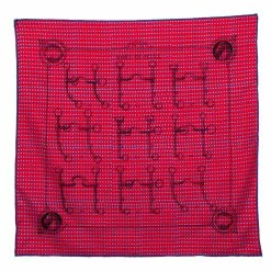 Hermes Hermès Red And Blue Mors De Selle Silk Pocket Square For Men
