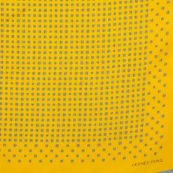 Hermes Hermès Yellow Printed Silk Pocket Square For Men -Deals Hermes Store luxury men hermes used accessories p482878 002