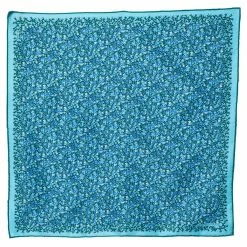 Hermes Hermès Blue Floral Printed Silk Pocket Square For Men