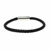 Hermes Hermès Black Braided Leather Palladium Plated Goliath Bracelet For Men -Deals Hermes Store luxury men hermes used accessories p482972 006