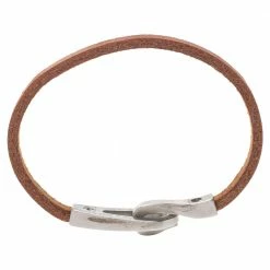 Hermes Hermès Brown Bridle Leather Brushed Palladium Plated Jumbo Jet Bracelet For Men 13 Hermes Hermès Brown Bridle Leather Brushed Palladium Plated Jumbo Jet Bracelet For Men -Deals Hermes Store luxury men hermes used accessories p488316 002