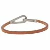 Hermes Hermès Brown Bridle Leather Brushed Palladium Plated Jumbo Jet Bracelet For Men -Deals Hermes Store luxury men hermes used accessories p488316 008