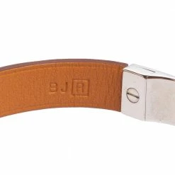 Hermes Hermès Brown Leather Palladium Plated Java 10 Bracelet M For Men -Deals Hermes Store luxury men hermes used accessories p488461 004