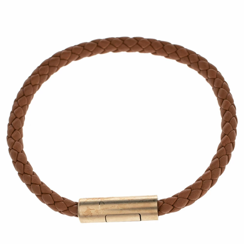 Hermes Hermès Brown Leather Gold Plated Goliath Bracelet For Men 7 Hermes Hermès Brown Leather Gold Plated Goliath Bracelet For Men - Image 5
