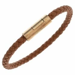 Hermes Hermès Brown Leather Gold Plated Goliath Bracelet For Men 11 Hermes Hermès Brown Leather Gold Plated Goliath Bracelet For Men -Deals Hermes Store luxury men hermes used accessories p488476 004