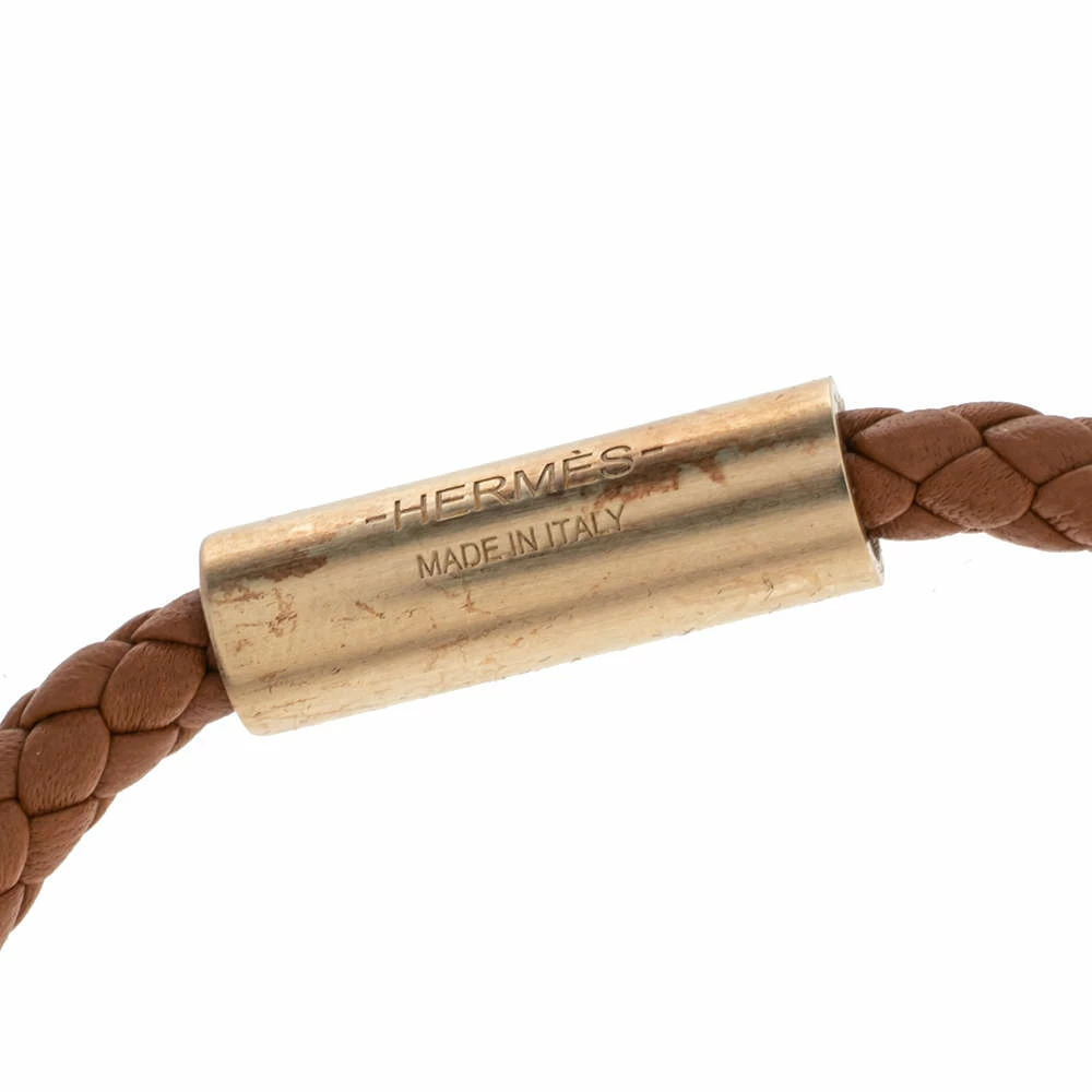 Hermes Hermès Brown Leather Gold Plated Goliath Bracelet For Men 8 Hermes Hermès Brown Leather Gold Plated Goliath Bracelet For Men - Image 6