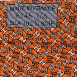 Hermes Hermès Orange 7 H Equilibre Silk Tie For Men -Deals Hermes Store luxury men hermes used accessories p503823 004