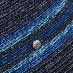 Hermes Navy Blue Striped Detail Hemp Claudio Hat (59) For Men -Deals Hermes Store luxury men hermes used accessories p504211 005