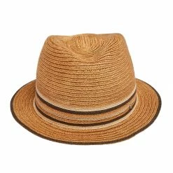 Hermes Brown Striped Detail Hemp Claudio Hat (59) For Men