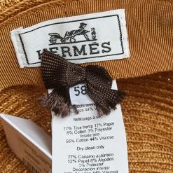 Hermes Brown Striped Detail Hemp Claudio Hat (59) For Men -Deals Hermes Store luxury men hermes used accessories p504217 005