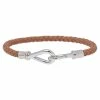 Hermes Brown Braided Leather Palladium Plated Metal Jumbo H Bracelet For Men -Deals Hermes Store luxury men hermes used accessories p506251 002