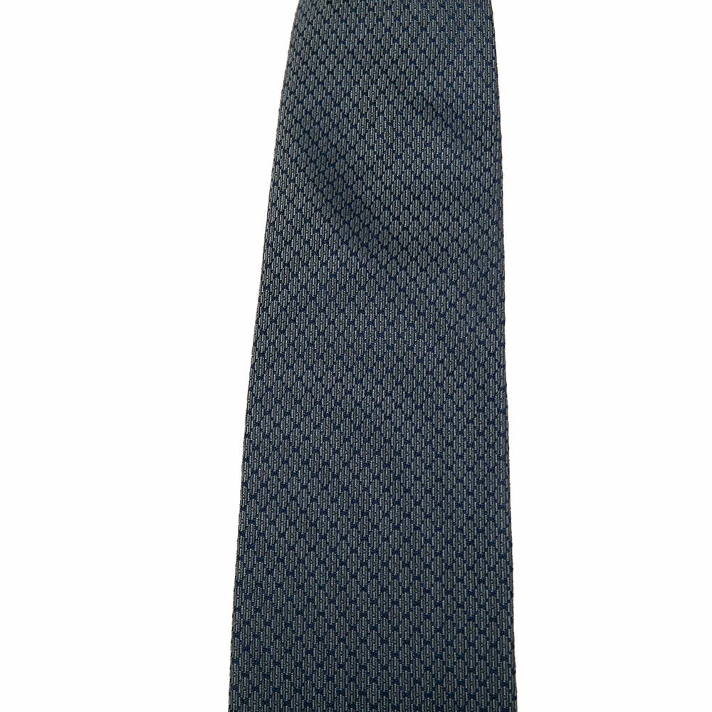 Hermes Blue Diamond Patterned Silk Jacquard Tie For Men 4 Hermes Blue Diamond Patterned Silk Jacquard Tie For Men - Image 2