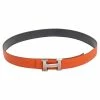 Hermes Orange/Noir Togo And Box Leather H Reversible Buckle Belt 95CM For Men -Deals Hermes Store luxury men hermes used accessories p509270 005