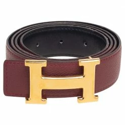 Hermes Rogue H/Noir Togo And Box Leather H Reversible Buckle Belt 100CM For Men -Deals Hermes Store luxury men hermes used accessories p509273 006