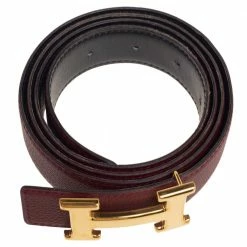 Hermes Rogue H/Noir Togo And Box Leather H Reversible Buckle Belt 100CM For Men -Deals Hermes Store luxury men hermes used accessories p509273 007