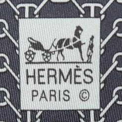 Hermes Hermès Grey Chaine D'Ancre Print Silk Tie For Men -Deals Hermes Store luxury men hermes used accessories p510196 002