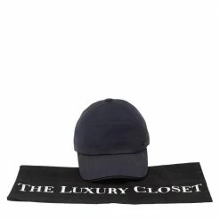 Hermes Navy Blue Embroidered H Cotton Cap (57) For Men -Deals Hermes Store luxury men hermes used accessories p512060 003