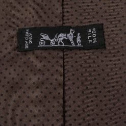 Hermes Brown Polka Dotted Silk Classic Tie For Men -Deals Hermes Store luxury men hermes used accessories p512064 003