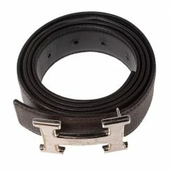 Hermes Brown/Black Leather Gris Moyen Reversible Belt 95CM For Men -Deals Hermes Store luxury men hermes used accessories p512267 002