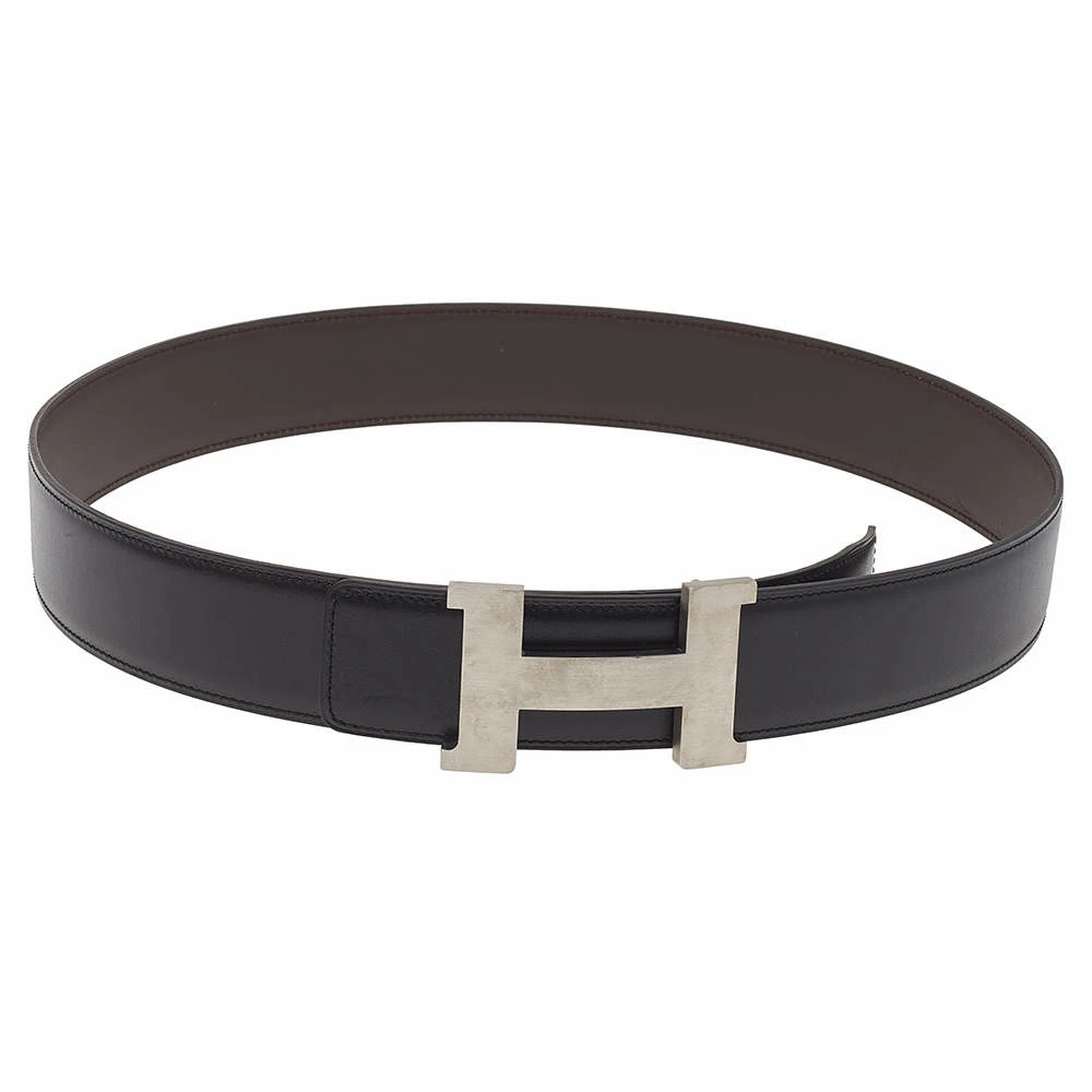 Hermes Noir/Etain Epsom And Noir/Ebene Box Constance Buckle Belt 100CM & 95 CM For Men 3 Hermes Noir/Etain Epsom And Noir/Ebene Box Constance Buckle Belt 100CM & 95 CM For Men