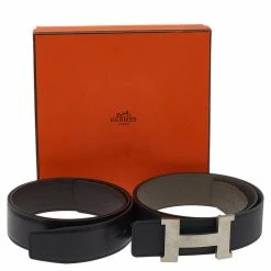 Hermes Noir/Etain Epsom And Noir/Ebene Box Constance Buckle Belt 100CM & 95 CM For Men 17 Hermes Noir/Etain Epsom And Noir/Ebene Box Constance Buckle Belt 100CM & 95 CM For Men -Deals Hermes Store luxury men hermes used accessories p518506 007