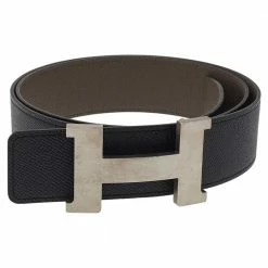 Hermes Noir/Etain Epsom And Noir/Ebene Box Constance Buckle Belt 100CM & 95 CM For Men 12 Hermes Noir/Etain Epsom And Noir/Ebene Box Constance Buckle Belt 100CM & 95 CM For Men -Deals Hermes Store luxury men hermes used accessories p518506 008