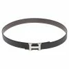 Hermes Black/Chocolate Swift And Epsom Leather Reversible H Buckle Belt 100CM For Men -Deals Hermes Store luxury men hermes used accessories p556885 003
