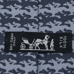 Hermes Hermès Grey Patterned Silk Traditional Tie For Men -Deals Hermes Store luxury men hermes used accessories p577646 003