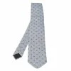 Hermes Grey Pinstripe Patterned Silk Jacquard Tie For Men -Deals Hermes Store luxury men hermes used accessories p577655 001