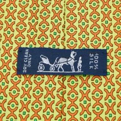 Hermes Yellow Patterned Silk Tie For Men -Deals Hermes Store luxury men hermes used accessories p577663 003