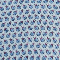 Hermes Hermès Pale Blue Ladybug Print Silk Tie For Men -Deals Hermes Store luxury men hermes used accessories p582513 004
