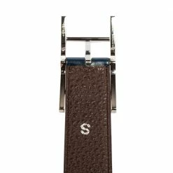 Hermes Chocolat/Bleu De Presse Box And Togo Leather Quentin H Reversible Belt 85CM For Men -Deals Hermes Store luxury men hermes used accessories p582839 006