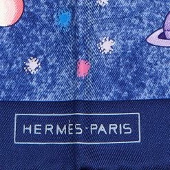 Hermes Hermès Blue La Voie Lactee Silk Gavroche Scarf For Men -Deals Hermes Store luxury men hermes used accessories p586302 007