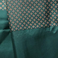 Hermes Hermès Vintage Green Geometric Print Silk Cashmere & Wool Muffler For Men -Deals Hermes Store luxury men hermes used accessories p586376 005