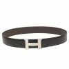 Hermes Black/Moka Box And Swift Leather Constance Reversible Belt 100CM For Men