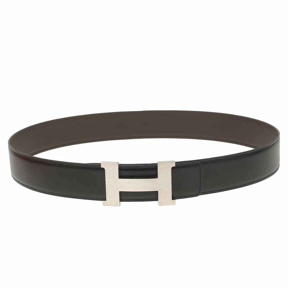 Hermes Black/Moka Box And Swift Leather Constance Reversible Belt 100CM For Men 3 Hermes Black/Moka Box And Swift Leather Constance Reversible Belt 100CM For Men