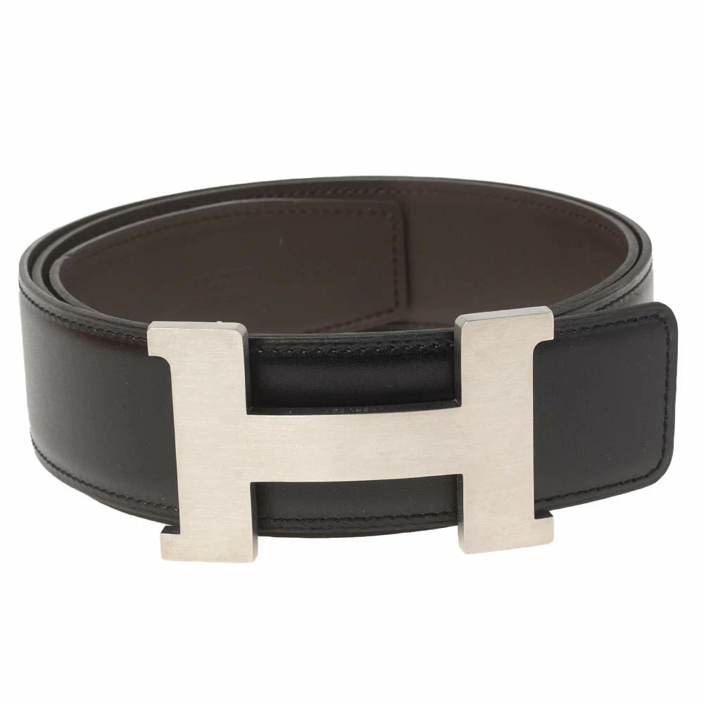 Hermes Black/Moka Box And Swift Leather Constance Reversible Belt 100CM For Men 4 Hermes Black/Moka Box And Swift Leather Constance Reversible Belt 100CM For Men - Image 2