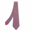 Hermes Dark Pink Padlocks Printed Silk Tie For Men