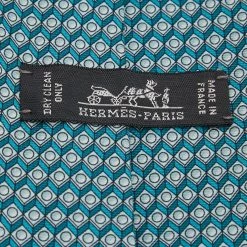 Hermes Blue Billiards Chalk Printed Silk Tie For Men -Deals Hermes Store luxury men hermes used accessories p594564 003