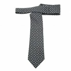 Hermes Black And White Printed Silk Tie For Men -Deals Hermes Store luxury men hermes used accessories p59472 0003