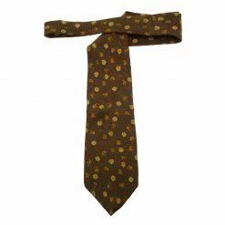 Hermes Green Printed Silk Tie For Men -Deals Hermes Store luxury men hermes used accessories p59551 003
