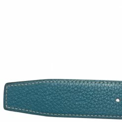 Hermes Black/Bleu Jean Togo And Chamonix H Buckle Reversible Belt 105CM For Men -Deals Hermes Store luxury men hermes used accessories p596783 003